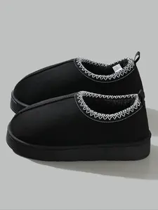 New Men's Booties Shoes Fall Winter Fashion Warm Design Simple Indoor Outdoor Wear Fleece Lined Thick Comfort Couple Home Shoes Footwear Closed