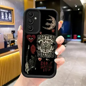 Moon And English Music-Themed Phone Case for Samsung Galaxy S26 S25 S24 S23 S22 S21 Fe Plus Ultra A13 A14 A15 A16 A17 A33 A34 A35 A36 A52 A53 A54 Note20