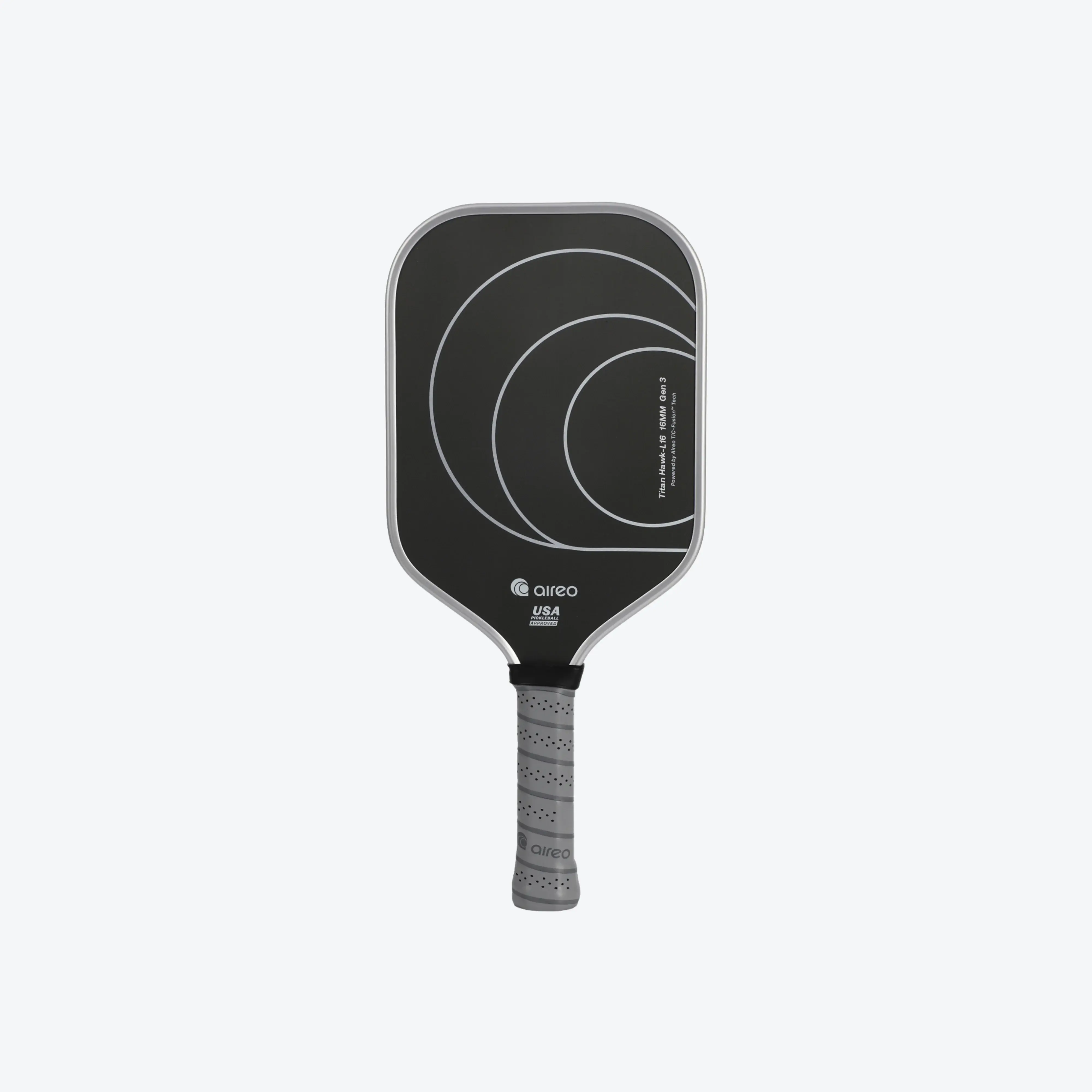 AIREO Titan Hawk Gen-3 L14 Silver Pickleball Paddle Real Titanium T700 Carbon Fiber Ultra Spin Surface Full-Face Sweet Spot USAPA Approved for Advanced Pro Players