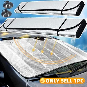 Aluminum Foil Car Sunshade, Foldable Front Window Sunscreen, Durable Interior Accessory, Privacy Protection, Car Sunroof Shade