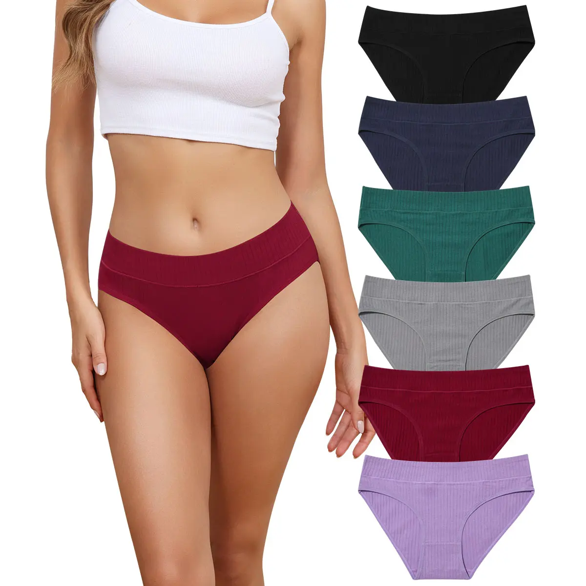 LEVAO 6 Pack Plus Size Cotton Underwear for Women – Soft, Breathable, No Show Cheeky Hipster Briefs