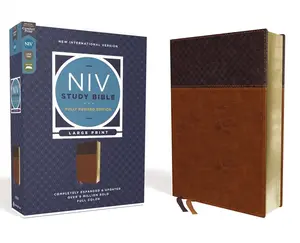 NIV Study Bible, Fully Revised Edition (Study Deeply. Believe Wholeheartedly.), Large Print, Leathersoft, Brown, Red Letter, Comfort Print Imitation Leather – Large Print, September 15, 2020