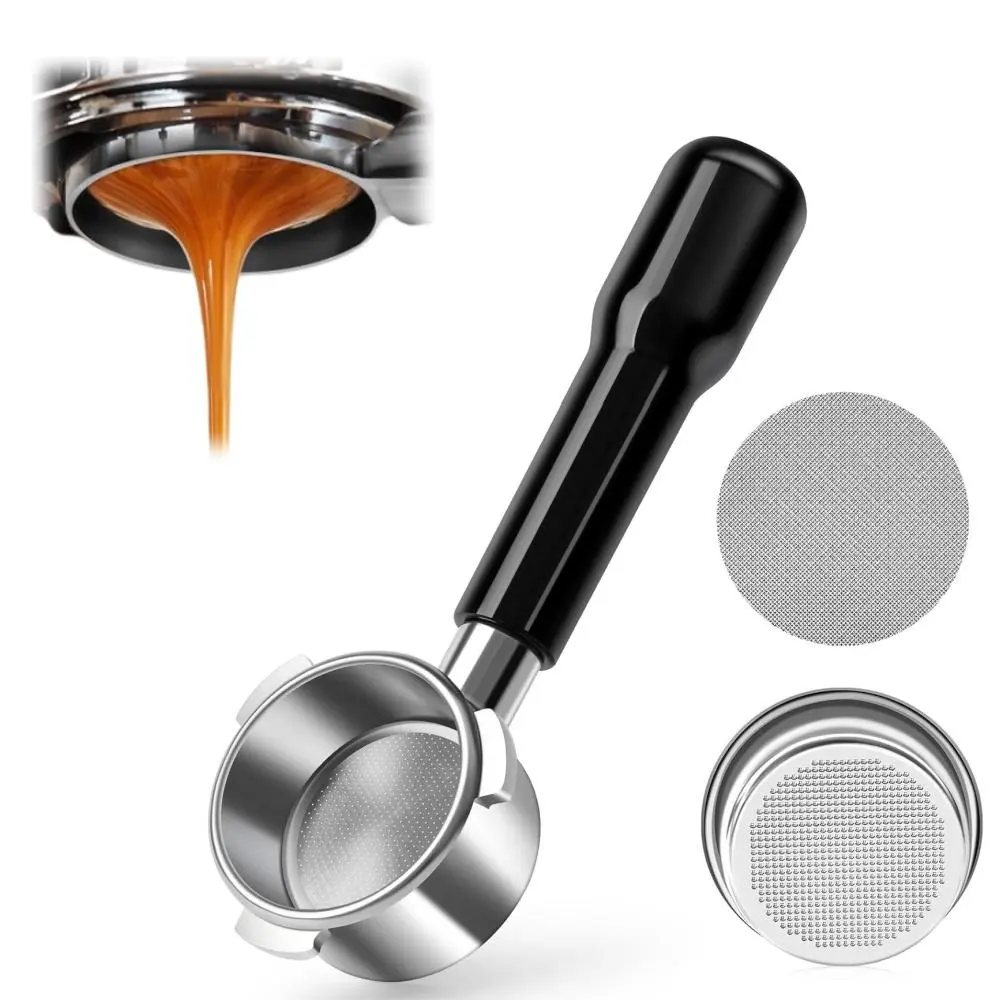 54mm Bottomless Stainless Steel Portafilter Infuser for Breville Barista Series - Ergonomic Handle, Mesh Filter Basket, Puck Screen Coffee Brewing Tool
