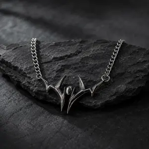 Anime-Inspired Titanium Steel Necklace with Chrome Pendant, Streetwear Chain for Men & Women (Party Gift)