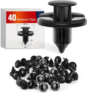 Nilight 40PCS Bumper Rivet Fender Clips OEM Replaces Nissan 01553-09321 8mm Hole, Nylon, Universal Fit