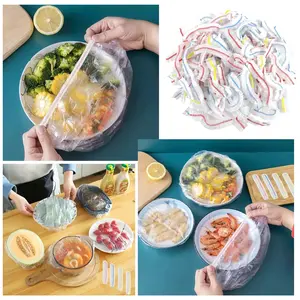300PCS Disposable Food Cover Plastic Wrap, Elastic Stretch Bowl Covers, Colorful Food Grade Fresh Keeping Bags, Dustproof Kitchen Storage Bags for Plates Bowls Leftovers, Fridge Organizer