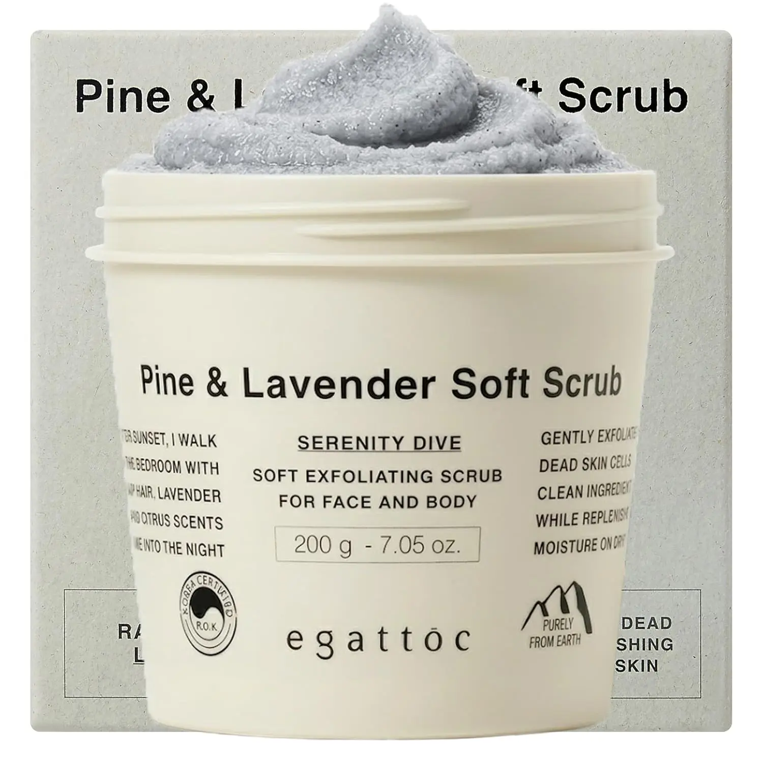 [Egattoc] Soft Foaming Body Scrub (Basil & Green Tea/Almond & Grape Seed/Pine & Lavender/Salt & Rice)