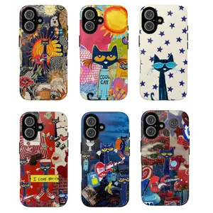 Petee The Cat Durable Smartphone Case, Trendy Artistic Cool Cat Design Cellphone Cover, Lightweight Slim Shock-Resistant TPU Casing for Devices, Stylish Protective Accessory, Cute Gift,phone Case Suitable for Iphone 11/12/13/14/15/16/17 Pro Promax Plus