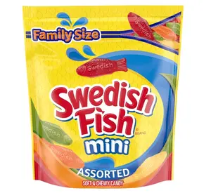 SWEDISH FISH Mini Assorted Soft & Chewy Gummy Candy, Family Size, Bulk Candy, 1.8 lb