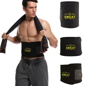 2 Pack Menswear Neoprene Sweat Belt Tummy Compression Body Shaper Waist Trainer Sports Girdle Bands Gym Shapewear Workout Waistband Waterproof Mat Polyester Fitness Training Straps Shell Grid