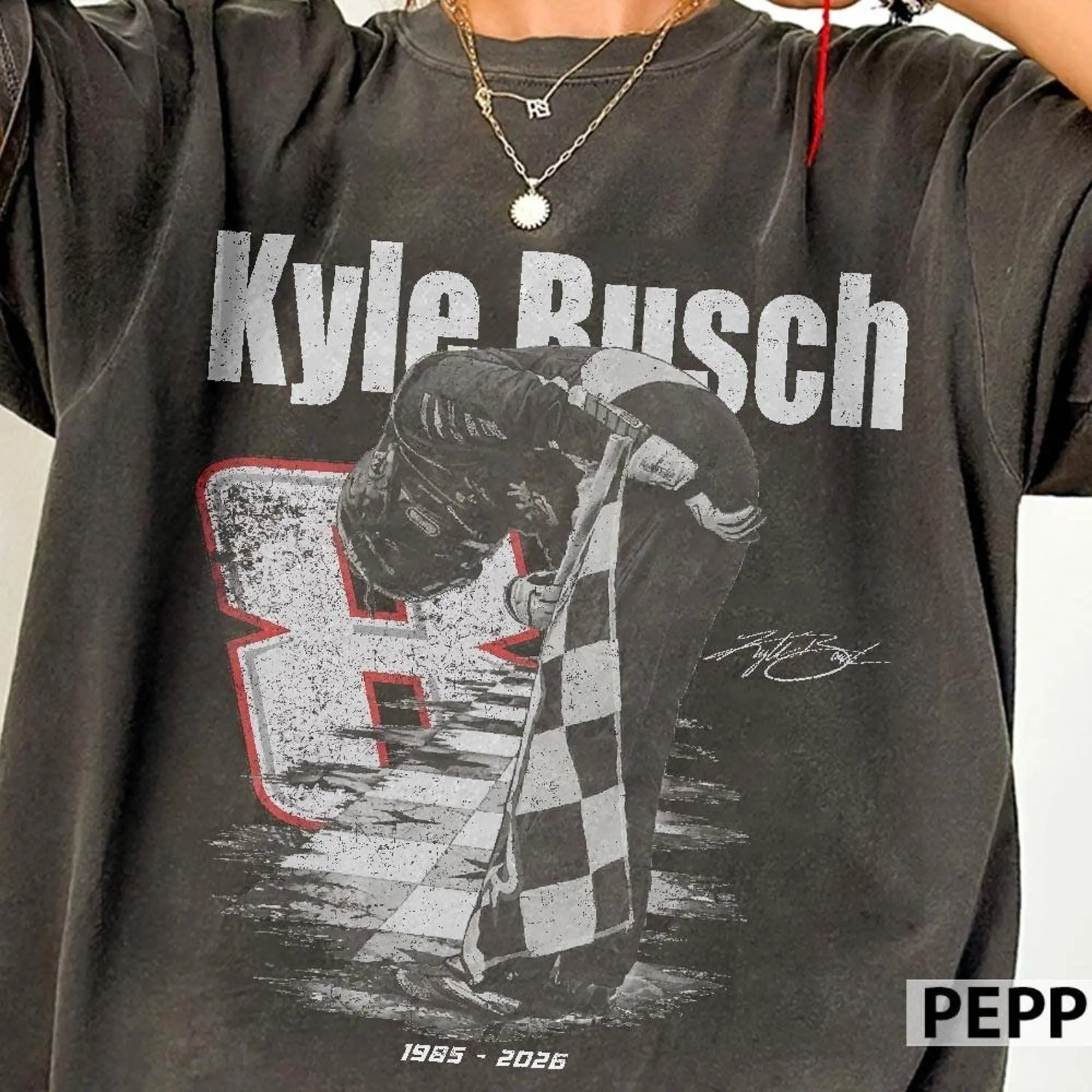 Kyle Busch Tribute Nascar Vintage Comfort Colors Shirt