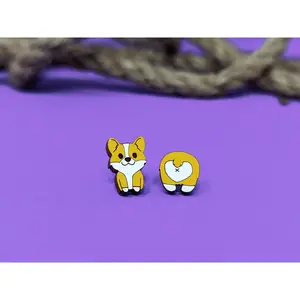 Corgi Dog Earrings Lightweight Fun Wearable Artwork