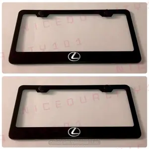 2X Lexus F Sport Stainless Steel Black Finished License Plate Frame Holder
