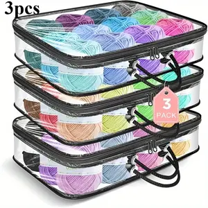 Large Capacity Thick Yarn Storage Bags, Perfect Closet Organizer, PVC Durable, Space-Saving, for Yarn, Toys, Blankets, Seasonal Items, Sewing Supplies