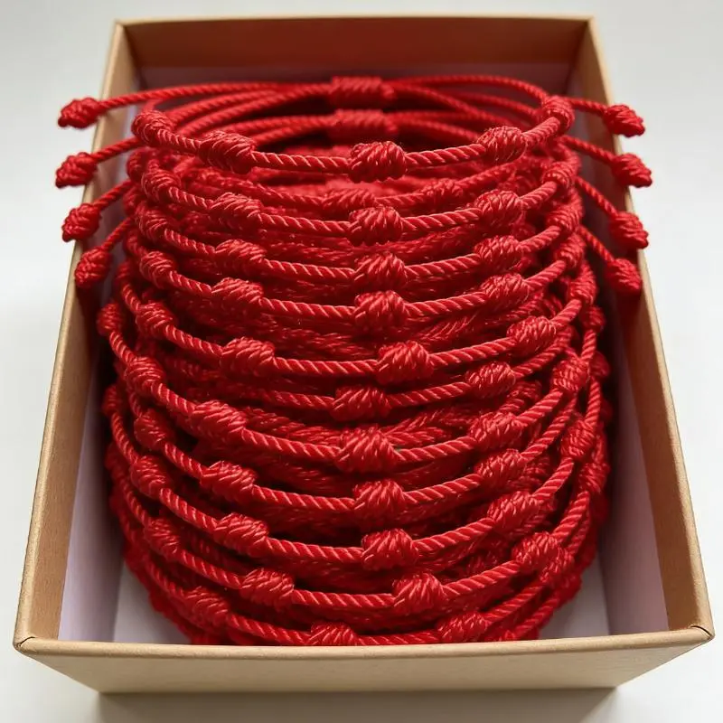 FASHION4U - Handmade Tibetan Buddhist Lucky Bracelet Red Rope Bracelet Red Color Bracelets Matching Bracelets