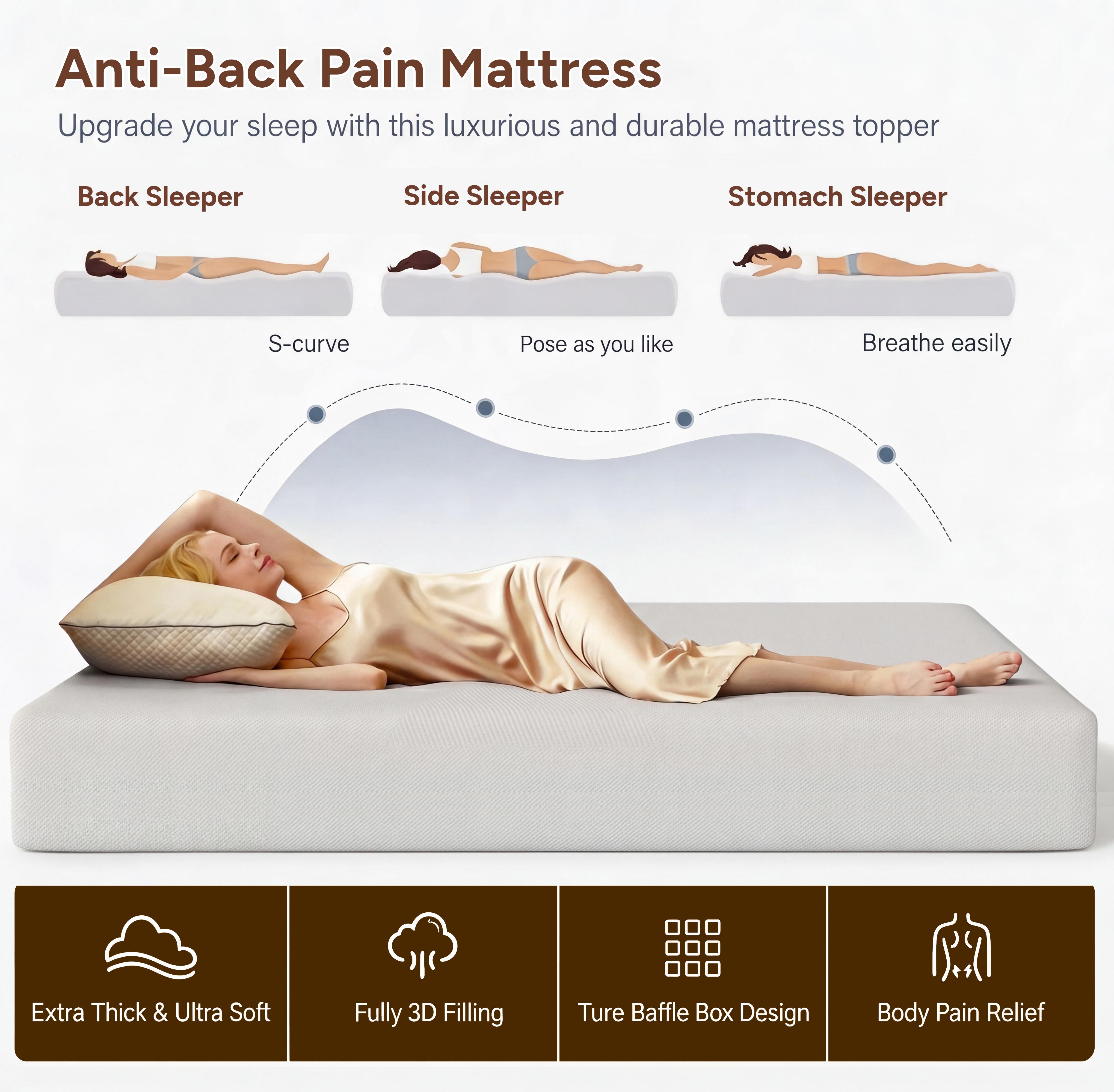 6Inch-Cooling Gel Memory Foam Mattress,queen size mattress Pressure Relief & MotionIsolation, Breathable Medium Firm Comfort,mattress topper(Twin size mattress,full size mattress, king szie mattress)