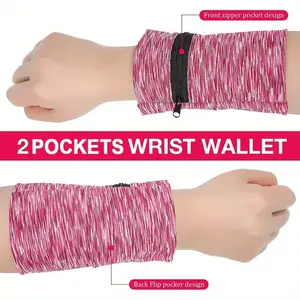 1pc  Wrist Wallet With Zipper, Breathable Arm Phone Pouch, Mini Coin Purse For Sports Outdoor Trail Running