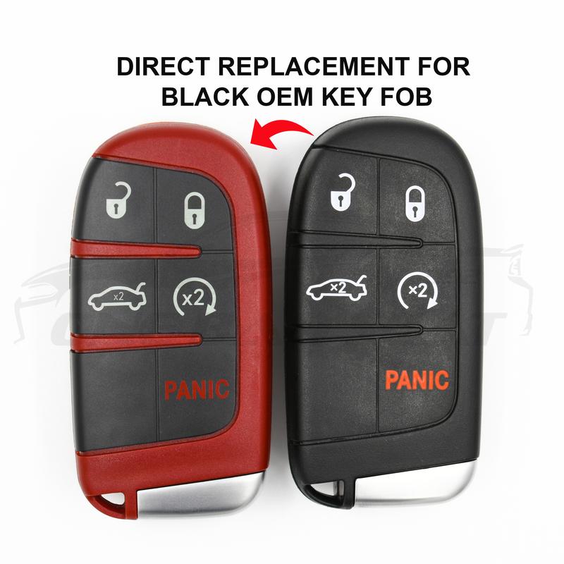 Blue or Red SRT Hellcat Key Fob Case - OEM Replacement for Dodge Charger, Challenger, Durango & 300 car