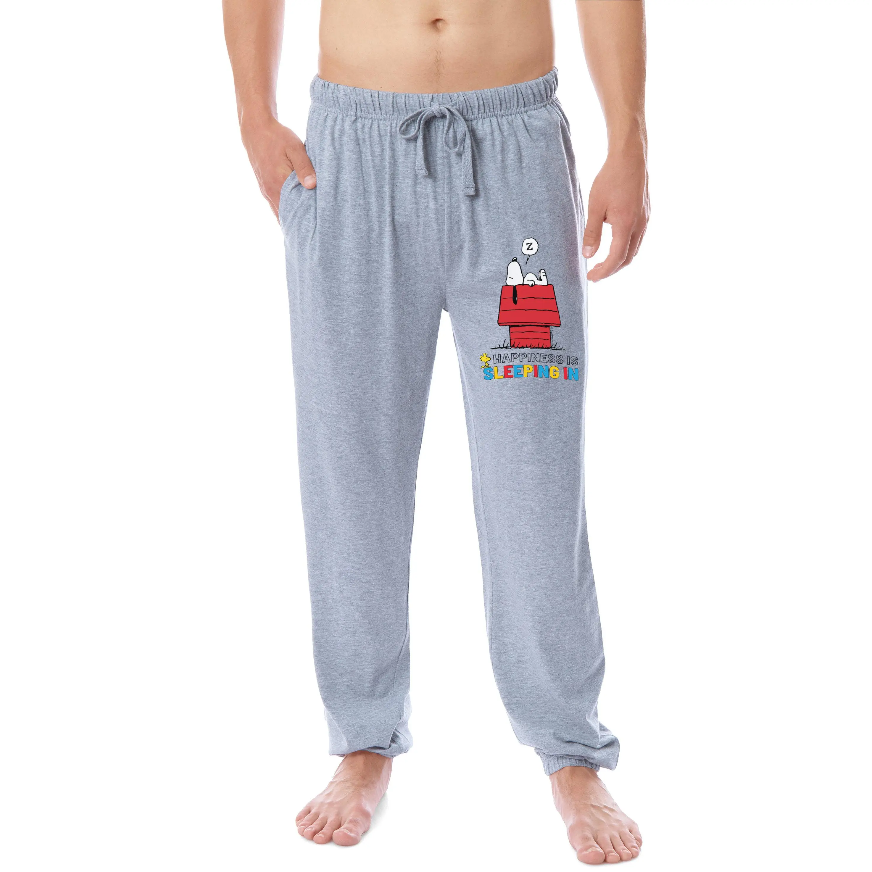 PJammy Men's Peanuts Snoopy Polyester Sleep Jogger Pajama Pants - Comfortable Fabric Menswear Apparel Nightwear for Relaxing Sleep, Classic