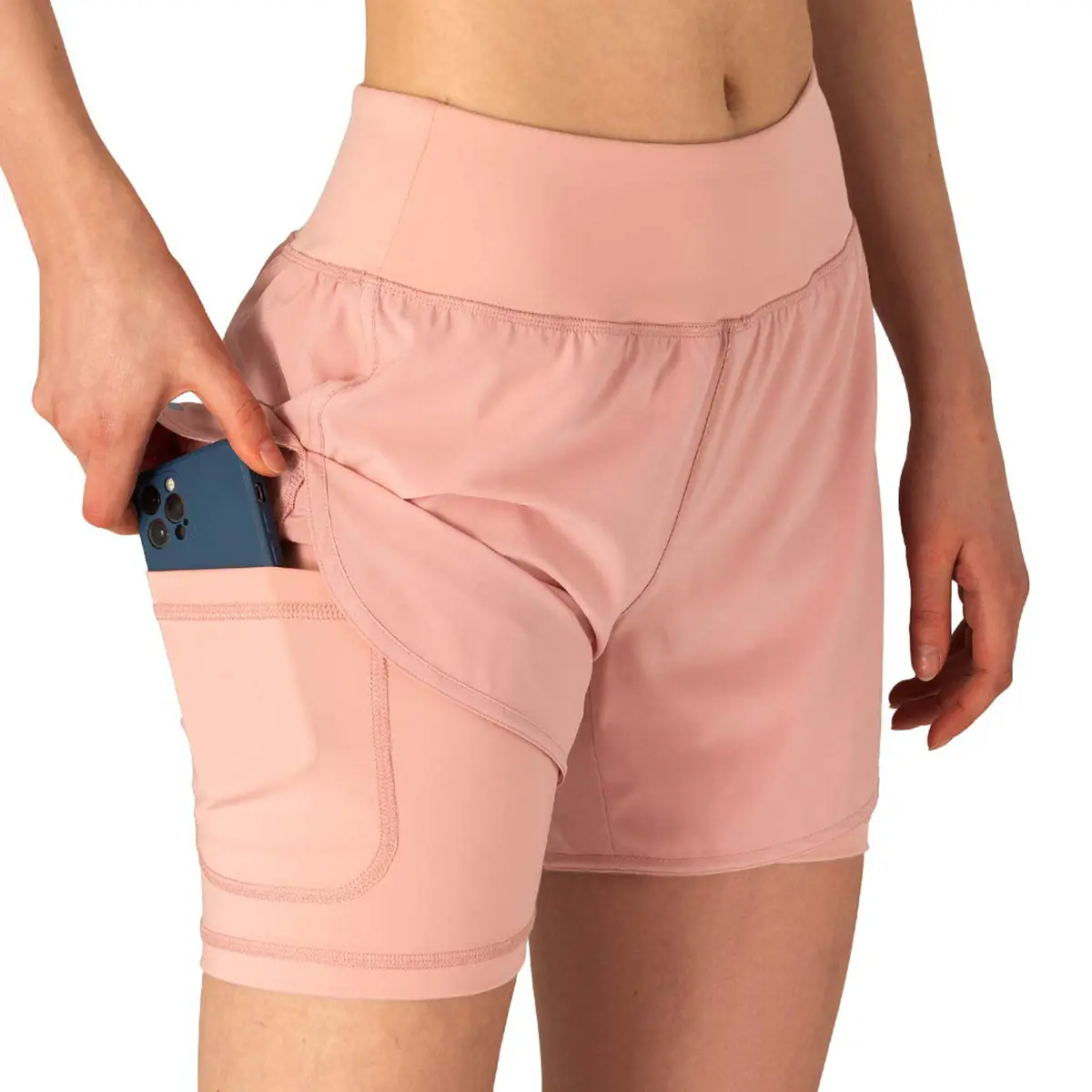 YSENTO Women's 2 in 1 Running Shorts Workout Athletic Gym Yoga Shorts Liner