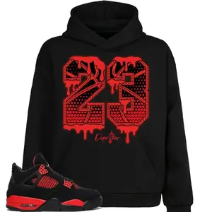 23 Adult Unisex Sneaker Hoodie Made to Match Jordan 4s Red Thunder, Cool Colors, Brighten Up Your Look, Full Size Options