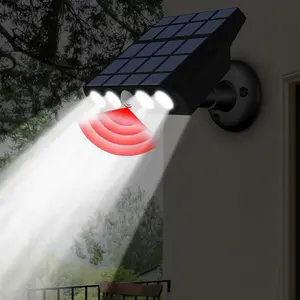 30W LED Solar Wall Light 3Modes PIR Motion Sensor Auto On/Off 3000LM IP65 Waterproof  Backyard Garden Barn Parking Lot Fence Emergency Night Lighting