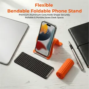 Compact Flexible Silicone Phone Stand, 2026 New Foldable Bendable Anti-Slip Holder, Lightweight Hands-Free Bracket for Daily Indoor Use - YY