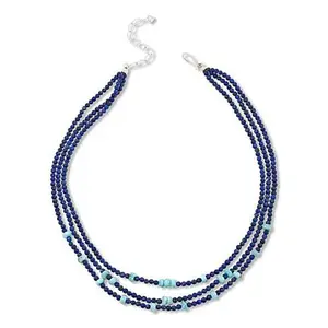 Mine Finds by Jay King Lapis and Larimar Bead 3-Strand 18" Necklace
