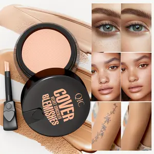 Three Color Concealer Palette, Multi-Effect Waterproof Sweatproof Concealer Foundation, Long-Lasting Moisturizing Flawless Coverage for Dark Circles & Wrinkles
