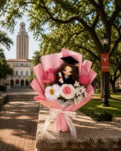 Custom Crochet Graduation Bouquet, Full Doll BEST-SELLING GIFT Graduate Doll & Flowers, Class of 2026