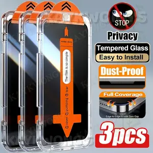 KAYKWONG'S 3 Pcs Oleophobic Coating Anti Spy Tempered Glass, Privacy Screen Protectors for iPhone 17 Pro Max/17e/17 Air/17/16 Pro Max/16/16e/15 Pro/15/14/13/12/11/XR