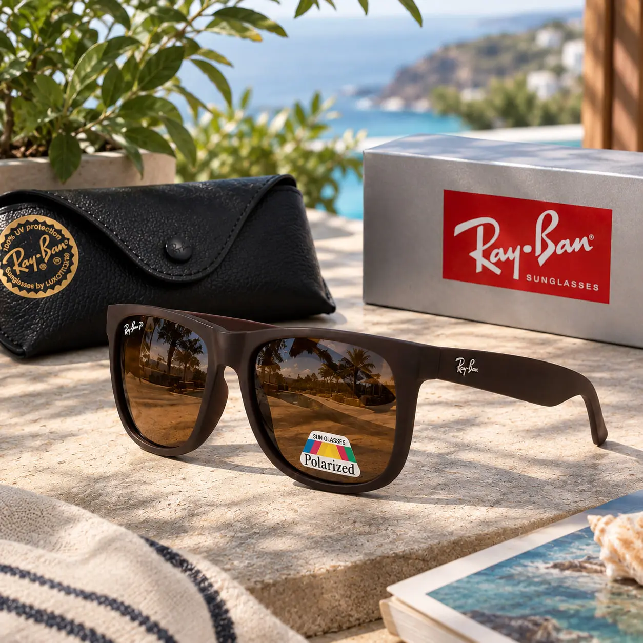 Ray-Ban Polarized Driving Sunglasses for Men – Black Classic Frame