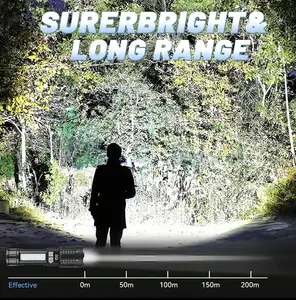 High Lumen Rechargeable LED Tactical Flashlight - 5-Mode COB Zoom Lens Torch with Handheld Digital Display, Voice-Activated Smart Night Light, Magnetic RGB Light, Solar Adjustable Beam, Type-C Charge, Wall-Mountable for Outdoor Emergency Use