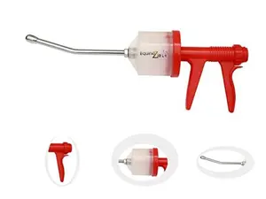 Pistol Grip Dosing Syringe 300ml – Large Capacity Stainless Steel Nozzle Veterinary Syringe for Equine, Livestock, Horse Dental Care, Oral Drenching, Durable Reusable Animal Drench Gun