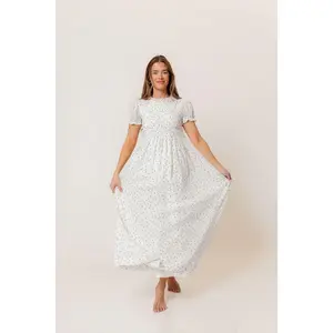 Hearthstone Maxi Dress in Off-White - Bump Friendly