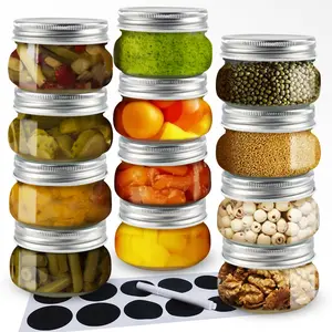 MGKKT Kerr Wide Mouth Mason Jar 4 oz 12 Pack With Airtight Lids and Bands For Canning Fermenting Pickling Freezing Glass Jar Opener Meal Prep Containers Glass Food Containers Black Friday Sales 2025 blackfriday TiktokShopBlackFriday