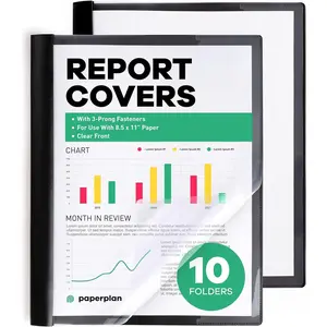 Report Covers Set of 10 8.5 x 11 Letter Size Clear Front Folders with 3-Prong Fasteners Ideal for Presentations Resumes Keeping Your Documents Neat and Professional