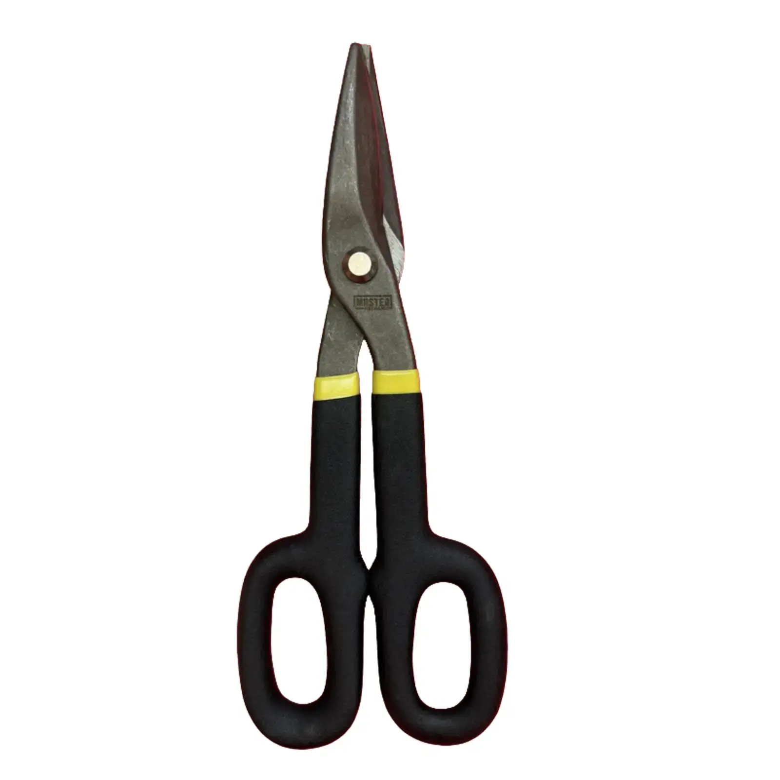10-Inch Duckbill Tin Snips with Black Handles, Yellow Accents for Precision Cuts, Duckbill Snips