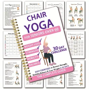 [Gift For Grandmother] 30-Day Chair Yoga Guide for Seniors Over 60: 40+ Low-Impact Exercises to Restore Strength, Mobility & Balance - Gentle Workouts for Chair Yoga, Senior Fitness Book, Meal Planner, Simple Illustration, Total Body Recovery