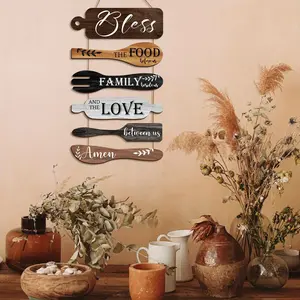 Wooden Kitchen Wall Decor Set, Alphabet & Utensils Pattern String Art, Home Dining Room Wall Decoration, Unique Kitchen Accessories