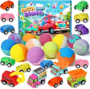 Easter Bath Bombs for Kids with Toys Inside, Kids Bath Bombs for Boys Girls, 9-Piece Bathbombs Set Includes 9 Pull-Back Cars and 3 Vehicles, Halloween Christmas Birthday Gift Set for Children