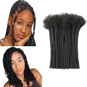 ACLOC 60strands Instant Faux Locs Handmade 100% Real Human Hair Extensions 0.4/0.6/0.8cm 4-12in Dye & Bleach Safe for Women Men Children