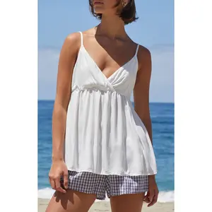 John Galt Women's White Edith Tank Top