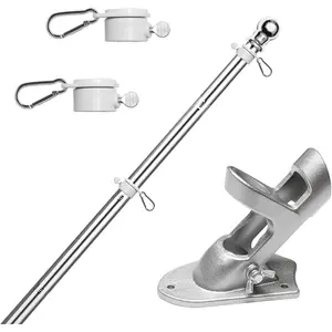 Flag Pole Kit 6 FT,Flag Pole with Bracket,Heavy Stainless Steel Garden Flagpole, Home,Commercial,Outdoor Wall Mounted Flagpole,House Flag Poles for Porch (6 FT, )