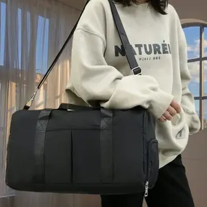 Casual Travel  Bag for Women & Men Stylish Sports Gym Bag with Wet Pocket Shoes Compartment Dry Wet Separation Foldable Design for Training Swim Yoga Handbag Unisex