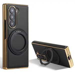 Phone Case with Ring, 1 Count Anti-fingerprint Phone Case, Phone Accessories Compatible with Samsung Galaxy Z Fold 6/Z Fold 5