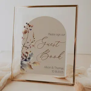 Boho Wedding Guest Book Sign, Wedding Stationary