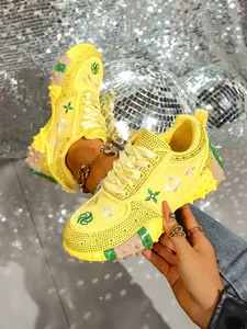 Women's Thick Sole Sneakers, High-Top Casual Shoes, Trendy Comfortable Footwear for Daily Wear & Stylish