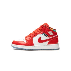 Air Jordan 1 Mid SE GS "Barcelona Sweater Red Patent" DC7248 600