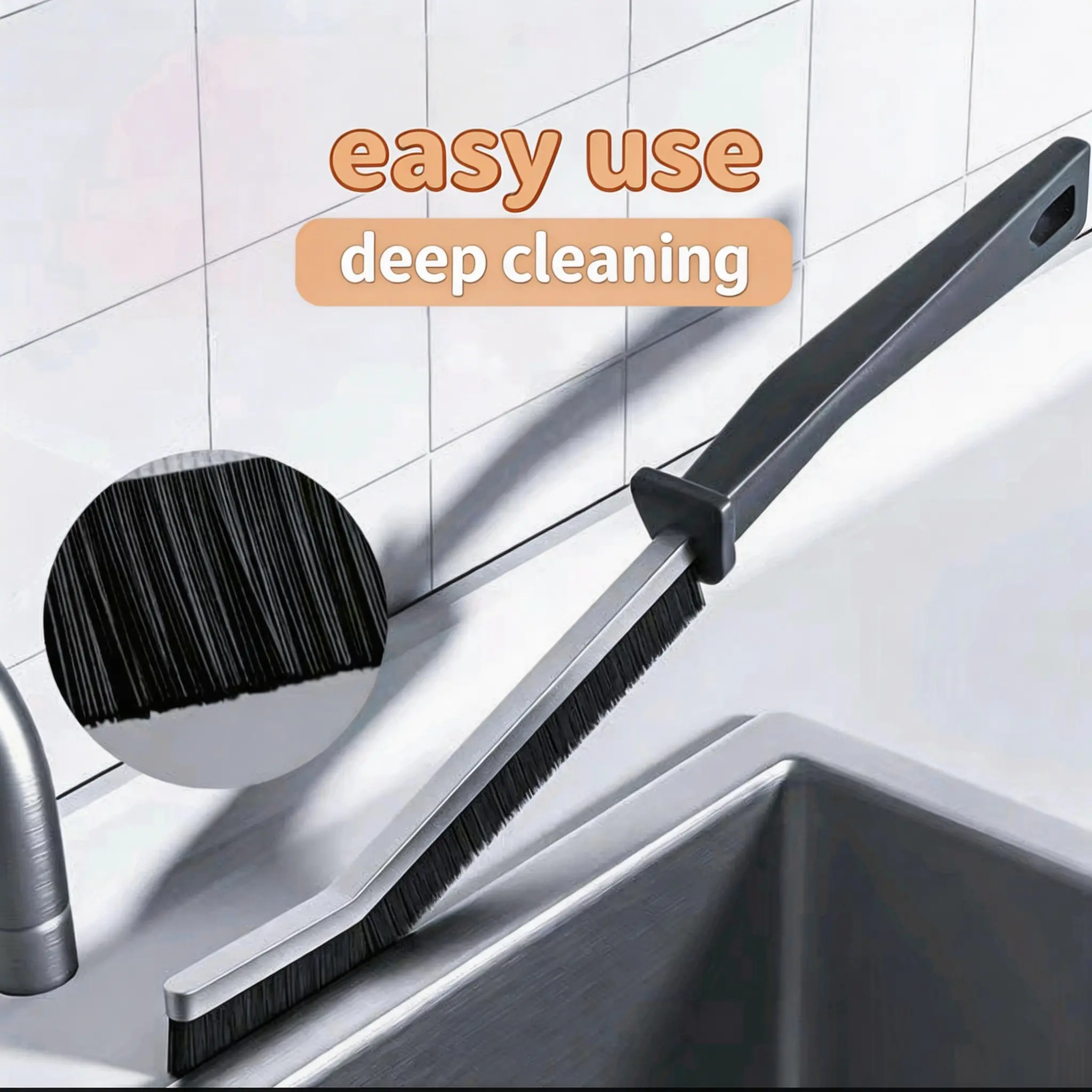 5-Piece Multifunctional Durable Plastic Gaps & Corners Cleaning Brush Set, Stiff-Bristles Tool for Desk, Kitchen Sink & Floor, Essential Home Care Cleaning Supplies